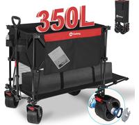 Sekey Bollerwagen Faltbar 4XL - Double étage 350L, Espace de rangement supplémentaire pour pavillon pliant, Noir et Rouge