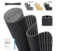 Sekey Brise Vue Balcon, Canisse PVC avec Serre-Câbles, Solide Opaque Imperméable Brise-Vue Jardin Clôture, Facile à Poser, 90 x 300 cm, Anthracite
