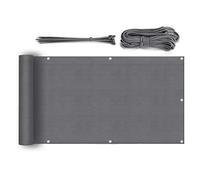 Sekey Brise-Vue pour Balcon Couverture de confidentialité Écran Jardin HDPE Légèrement Transparent Vent Protection UV 75 x 600cm, avec Oeillets, Attaches de câble et Cordons, Anthracite