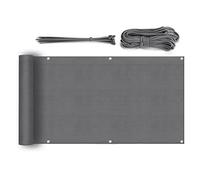 Sekey Brise-Vue pour Balcon Couverture de confidentialité Écran Jardin HDPE Légèrement Transparent Vent Protection UV 75 x 300cm, avec Oeillets, Attaches de câble et Cordons, Anthracite