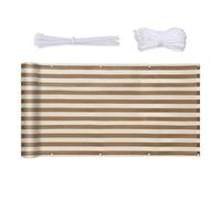 Sekey Brise-Vue pour Balcon Couverture de confidentialité Écran Jardin HDPE, Légèrement Transparent, Vent Protection UV, avec Attaches de câble et Cordons, 0.75×6m Rayures Marron-Jaune