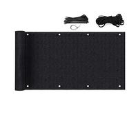 Sekey Brise-Vue pour Balcon Couverture de confidentialité Écran Jardin HDPE Opaque Vent Protection UV Résistant aux Intempéries 75 x 300cm, avec Oeillets, Attaches de câble et Cordons, Noir