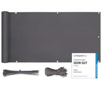 Sekey Brise-Vue pour Balcon Couverture de confidentialité Écran Polyster Vent Protection UV Opaque Résistant aux Intempéries 90 x 500cm, avec Attaches de câble et Cordons, Anthracite