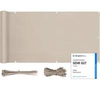 Sekey Brise-Vue pour Balcon Couverture de confidentialité Écran Polyster Vent Protection UV Opaque Résistant aux Intempéries, avec Attaches de câble et Cordons, 90 x 300cm Taupe