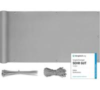 Sekey Brise-Vue pour Balcon Couverture de confidentialité Écran Polyster Vent Protection UV Opaque Résistant aux Intempéries, avec Attaches de câble et Cordons, 75 x 500cm Gris Clair