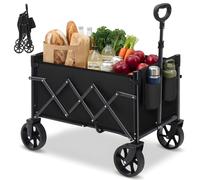 Sekey Chariot Pliable 60L 80 kg Capacité Compact Léger pour Courses et Poignée Réglable Mini 4029, Noir