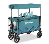 Sekey Chariot avec toit, Chariot à main jusqu'à 150 kg, Diable de transport, Chariot d'outillage, Bleu vert