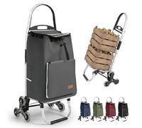 Sekey Chariot de Courses Pliable XXL avec Compartiment réfrigérant, Cadre en Aluminium, 3 + 3 Roues, Chariot de Courses Pliable, pour escaliers et Usage Quotidien, Gris