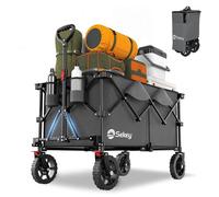 Sekey Chariot de Jardin Pliable XXL Plus 200L - 200 kg de Charge - Roues 17x4 cm - Gris