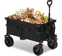 Chariot XXL Pliable avec Freins 150 l 150 kg, pneus Larges Tous Les terrains, breveté Pliable dans 4 Directions, Aucun Assemblage nécessaire
