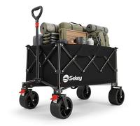 Sekey Chariot de Transport Pliable XXL 135L, Capacité 150KG, Chariot Plieable Léger avec Roues de 17x8,5CM et Système de Freinage, Structure à Déploiement Immédiat Breveté 4 Directions SE4031, Noir