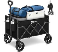 Sekey Chariot Pliable 4 Roues - Capacité 80 kg - Idéal pour Jardin, Plage et Courses - Noir