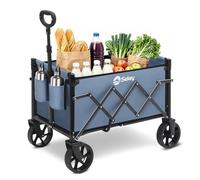 Sekey Chariot Pliable 65L 80 kg Capacité Compact Léger pour Courses avec Frein et Poignée Réglable Mini 4029, Bleu