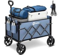 Sekey Chariot Pliable 65L 80 kg Capacité Compact Léger pour Courses avec Frein et Poignée Réglable Mini 4029, Bleu
