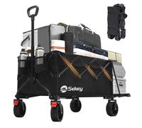 Sekey Chariot pliable avec hayon extensible - 175 L/250 L - charge 120 kg - Noir