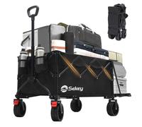 Sekey Chariot pliable avec hayon pliable, 175L & 250L 120KG, Noir