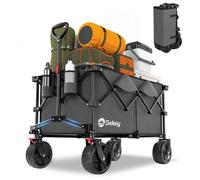 Sekey Chariot Pliable XXL 200L - Charge Maxi 200 kg - Roues Tout-Terrain 17x10 cm - Gris pour Jardin & Camping