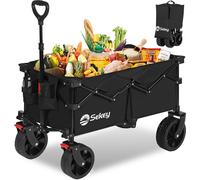 Sekey Chariot XXL Pliable avec Freins 150 l 150 kg, pneus Larges Tous Les terrains, breveté Pliable dans 4 Directions, Aucun Assemblage nécessaire, XXL 4020, Noir
