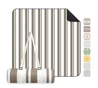 Sekey Couverture de Pique-Nique 200x200 cm Nappe de Pique-Nique Imperméable Antisable Rembourrée Trois Couches Fond PEVA Ceinture de Portage pour Pique-Nique, Camping, Plage