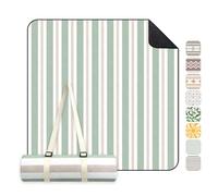 Sekey Couverture de Pique-Nique 200x200 cm Nappe de Pique-Nique Imperméable Antisable Rembourrée Trois Couches Fond PEVA Ceinture de Portage pour Pique-Nique, Camping, Plage