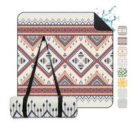 Sekey Couverture de Pique-Nique 200x200 cm Nappe de Pique-Nique Imperméable Antisable Rembourrée Trois Couches Fond PEVA Ceinture de Portage pour Pique-Nique, Camping, Plage