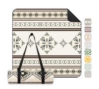 Sekey Couverture de Pique-Nique 200x200 cm Nappe de Pique-Nique Imperméable Antisable Rembourrée Trois Couches Fond PEVA Ceinture de Portage pour Pique-Nique, Camping, Plage