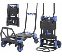 Sekey Diable Pliable 2 En 1 - Capacité De Charge De 150 Kg - Poids : Seulement 7 Kg - Diable Robuste En Aluminium Avec Roues Doubles TPR - Frein Et Poignée Ergonomique - Avec 2 Cordes D'extension