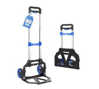 Sekey Diable Pliable et léger - Poids Net : Seulement 3,5 kg - Charge maximale : 80 kg - Hauteur réglable sur 3 Niveaux - Pliable en Quelques Secondes - Chariot Pliable en Aluminium avec Roues en TPR