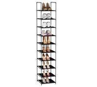 Sekey Étagère à chaussures 10 étages pour entrée et salle de changing, rangement chaussures espace-saving, étagère à chaussures mince avec cadre métallique robuste & non-tissé, 6kg par étage