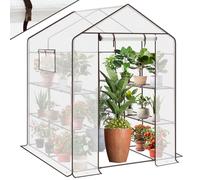Sekey Film de Serre XXL 200 x 145 x 145 cm - Serre de Culture de tomates avec 10 étagères - Serre de Jardin Stable avec Housse en polyéthylène - Résistant à l'hiver - Blanc