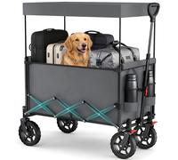 Sekey Grand chariot de camping pliable 150 L avec auvent amovible gris