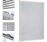 Sekey Klemmfix Store vénitien pour fenêtre Suspendue - Lamelles en Aluminium 25 mm - avec perçage - Matériel de Montage Inclus - Store vénitien en Aluminium sans perçage - 80x160cm, Argent
