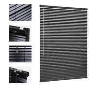 Sekey Klemmfix Store vénitien pour fenêtre Suspendue - Lamelles en Aluminium 25 mm - avec perçage - Matériel de Montage Inclus - Store vénitien en Aluminium sans perçage - 75 x 160 cm - Noir