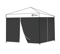 Sekey Lot de 2 Rideaux de Tonnelle 3x3 avec Fermeture à Glissière, Panneaux Latéraux pour Tonnelle de Jardin Pliante Imperméable, Noir