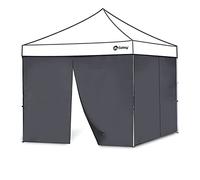 Sekey Lot de 2 Rideaux de Tonnelle 3x3 avec Fermeture à Glissière, Panneaux Latéraux pour Tonnelle de Jardin Pliante Imperméable, Gris