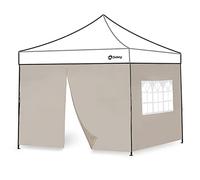 Sekey Lot de 2 Rideaux de Tonnelle de Jardin 3x3 avec Fenêtres et Fermeture à Glissière, Panneaux Latéraux pour Tonnelle Pliante Imperméable, Kaki
