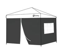 Sekey Lot de 2 Rideaux de Tonnelle de Jardin 3x3 avec Fenêtres et Fermeture à Glissière, Panneaux Latéraux pour Tonnelle Pliante Imperméable, Noir