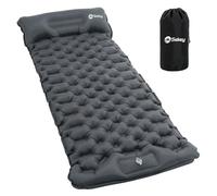 Sekey Matelas de camping ultra léger avec coussin et pompe à pied, pour 1 personne, composite pour 2 personnes, gris, idéal pour le camping, le trekking, les aventures en plein air