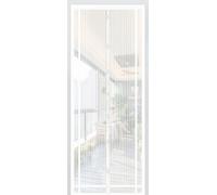 Sekey 130x220cm Rideau Magnétique Anti-Insectes Idéal pour Porte de Balcon, Porte de Cave, Porte de Terrasse (Découpable en Hauteur et Largeur) Grâce au Montage Facile, Blanc