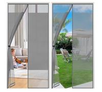 Sekey Moustiquaire Magnétique Porte de Balcon | Protection Anti-Insectes & Intimité Optimale | Installation par Bandauto-Adhésif | Sans Perçage | Pour Portes Bois/Métal/Aluminium, 110x220 cm, Gris