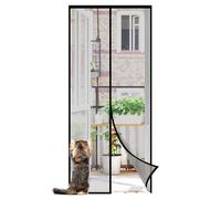Sekey Moustiquaire Porte Aimantée Porte de balcon, Moustiquaire 80x210 cm, Anti-chat, Durable, Sans Odeur et Non-Toxique, Noir