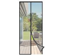 Sekey Moustiquaire Porte Anti-Mouche Sécurité - Aimants Puissants, 80x200 cm, Sans Perçage, Balcon, Translucide, Anti-déchirure, Hydrofuge - Velcro 4cm, Non Rétrécissable, Noir