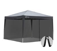 Sekey Moustiquaire pour Gazebo, Protection Moustiques Insectes pour 3x3 Pavillon, avec Fermeture à Glissière Attaches Klettband, Nior