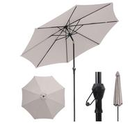 Sekey Parasol 300cm avec Protection UV50+ et Toile Imperméable - Parasol de Jardin à Manivelle pour Terrasse, Balcon & Extérieur