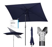Sekey Parasol Aluminium Rectangulaire 200x300 cm pour Balcon, Jardin & Terrasse - Protection UV 50+ e, Ventilation et Matériau Recyclé (Certifié GRS)