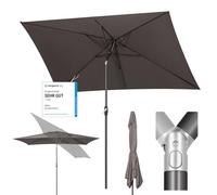 Sekey Parasol Aluminium Rectangulaire 200x300 cm pour Balcon, Jardin & Terrasse - Protection UV 50+ e, Ventilation et Matériau Recyclé (Certifié GRS)