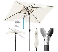 Sekey Parasol Aluminium Rectangulaire 210x140 cm pour Balcon, Jardin & Terrasse - Protection UV 50+ e, Ventilation et Matériau Recyclé (Certifié GRS)