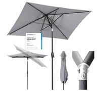 Sekey Parasol Aluminium Rectangulaire 210x140 cm pour Balcon, Jardin & Terrasse - Protection UV 50+ e, Ventilation et Matériau Recy ertifié GRS)