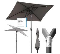 Sekey Parasol Aluminium Rectangulaire 210x140 cm pour Balcon, Jardin & Terrasse - Protection UV 50+ e, Ventilation et Matériau Recyclé (Certifié GRS)