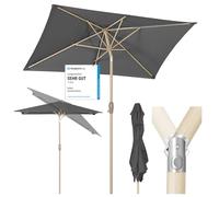 Sekey Parasol Aluminium Rectangulaire 210x140 cm pour Balcon, Jardin & Terrasse - Protection UV 50+ e, Ventilation et Matériau Recyclé (Certifié GRS)